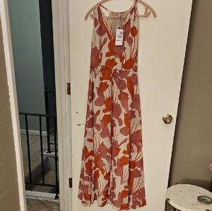 Mango Pink and Orange Floral Maxi Dress